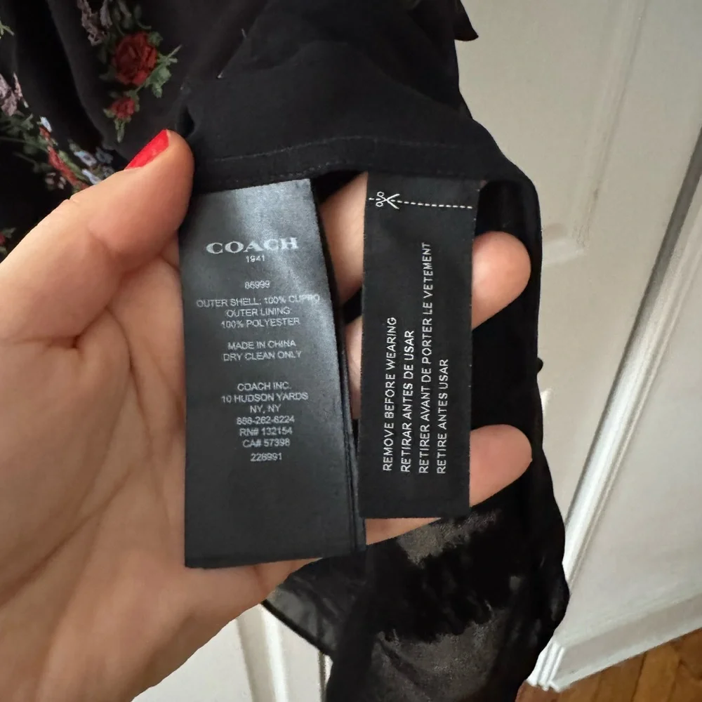 Coach Black Floral Midi Dress - Picture 7 of 12